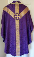 Purple Gothic Chasuble traditional, silk damask GL004